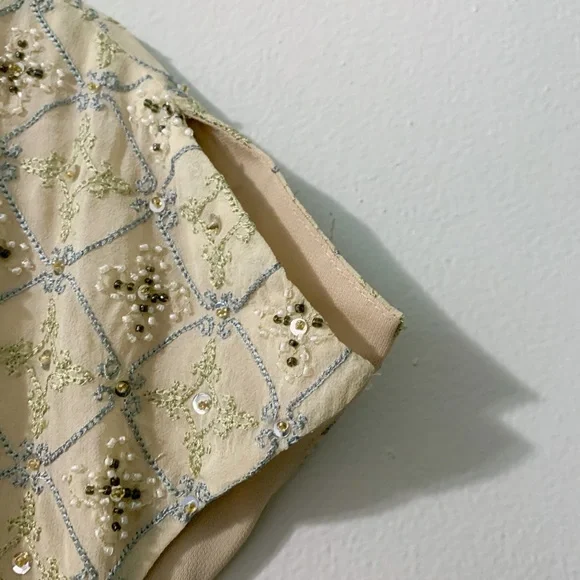 Talbots Cream Patterned Blouse - Picture 3 of 7